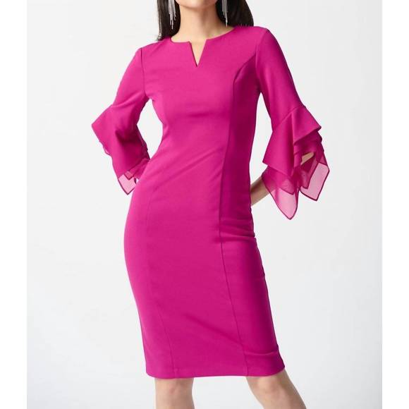 JOSEPH RIBKOFF Dresses & Skirts - NEW JOSEPH RIBKOFF ruffle sleeve sheath dress in opulence